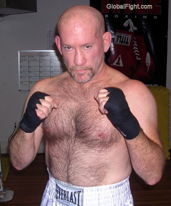 60older bearded fighting man