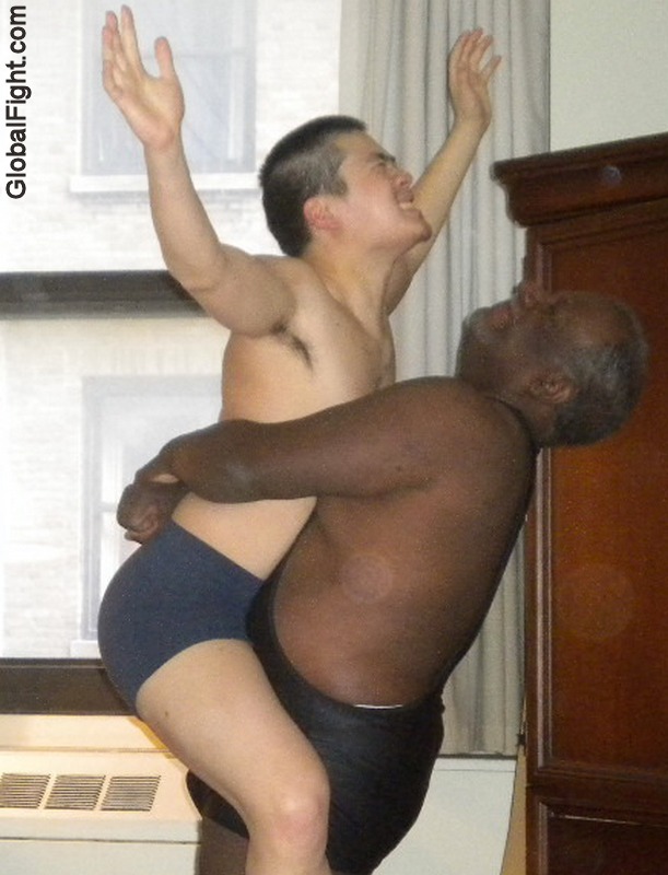 black guy beating white slave boy wrestler
