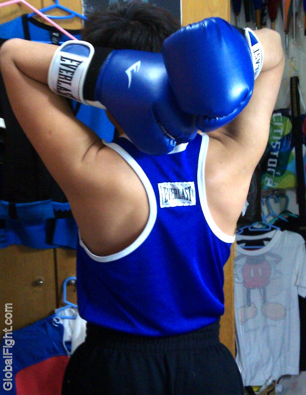 blue boxing gear fetish