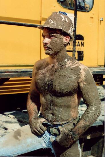 construction man muddy dirty