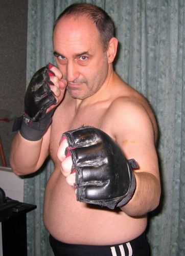 leather boxing gloves gay fist fighter manly gentleman