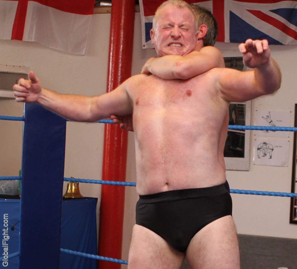 uk british vintage wrestling choke holds choking man